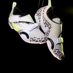 Nike Women's Superrep Cycle Shoes White w/Leopard print  Never worn